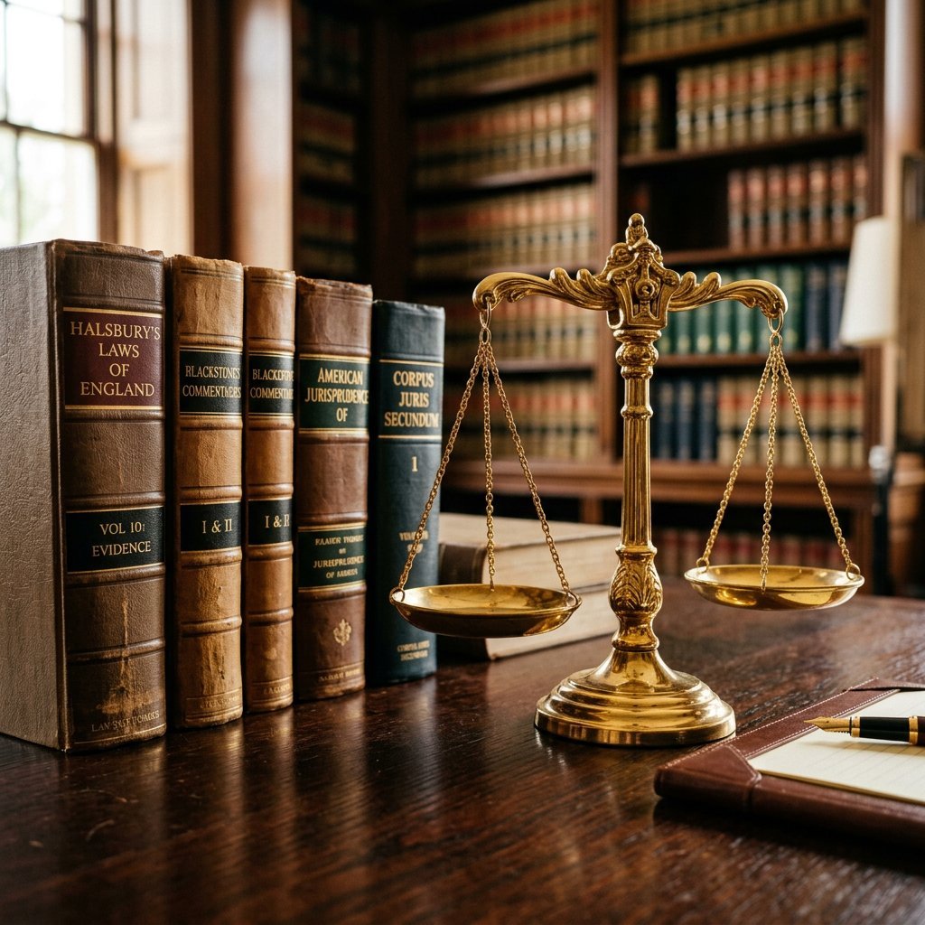 Law books and scales of justice representing immigration legal services